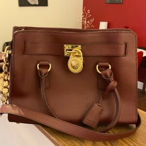 Michael Kors Leather Crossbody Bag Burgandy